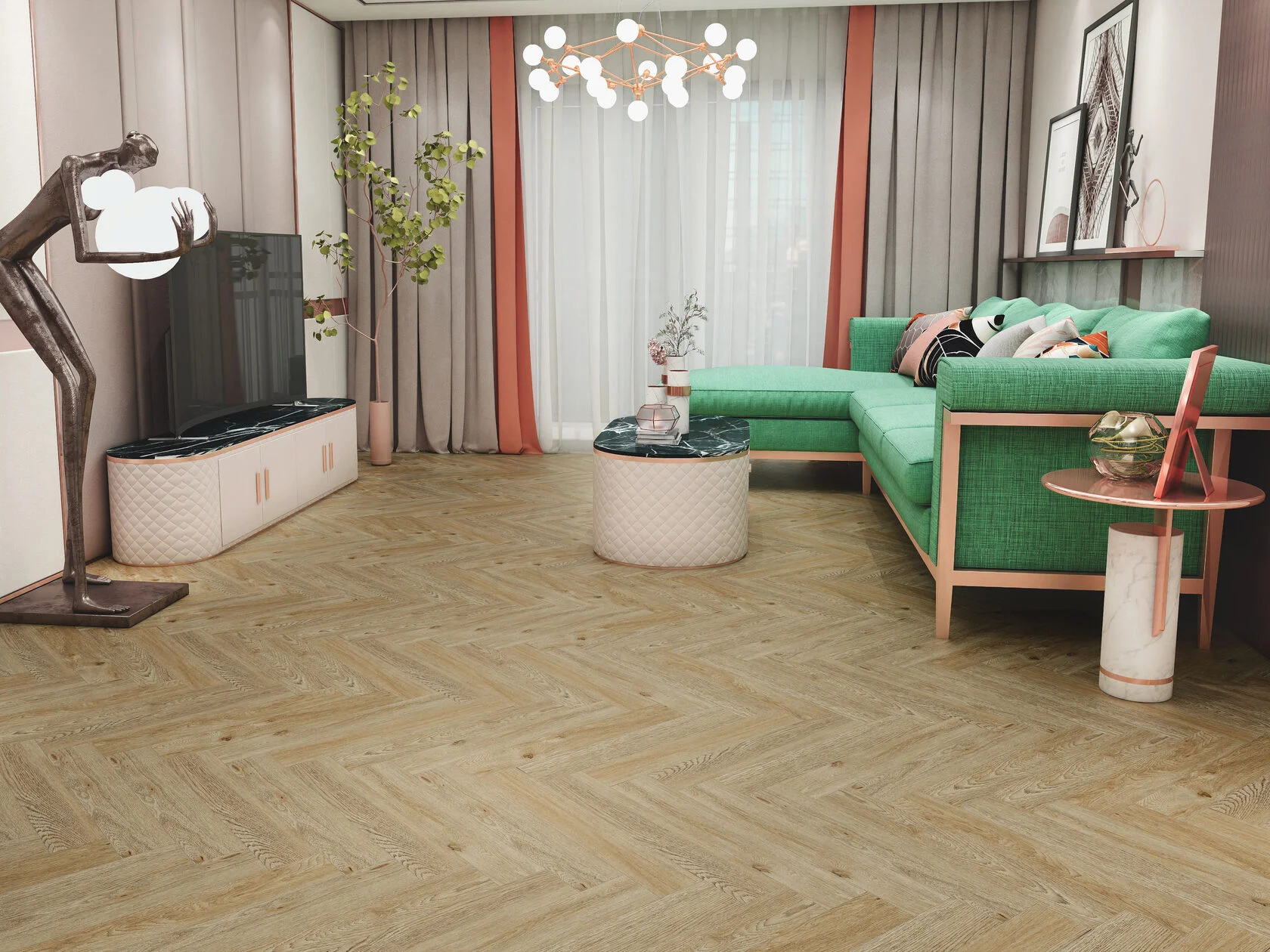Ламинат Skalla Wood HERRINGBONE Дуб Биркенес (Oak Birkenes) HR1020