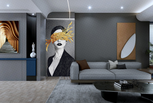 Керамогранит Декоративное панно MDetails Model Face (набор из 4шт. 60x120) 120x240