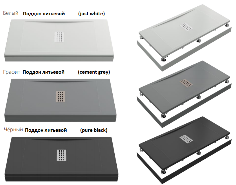 Душевой поддон Creto Etna 140x80 прямоугольный, серый