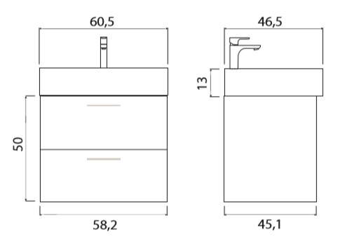 Тумба под раковину Creto Tivoli 60 белая