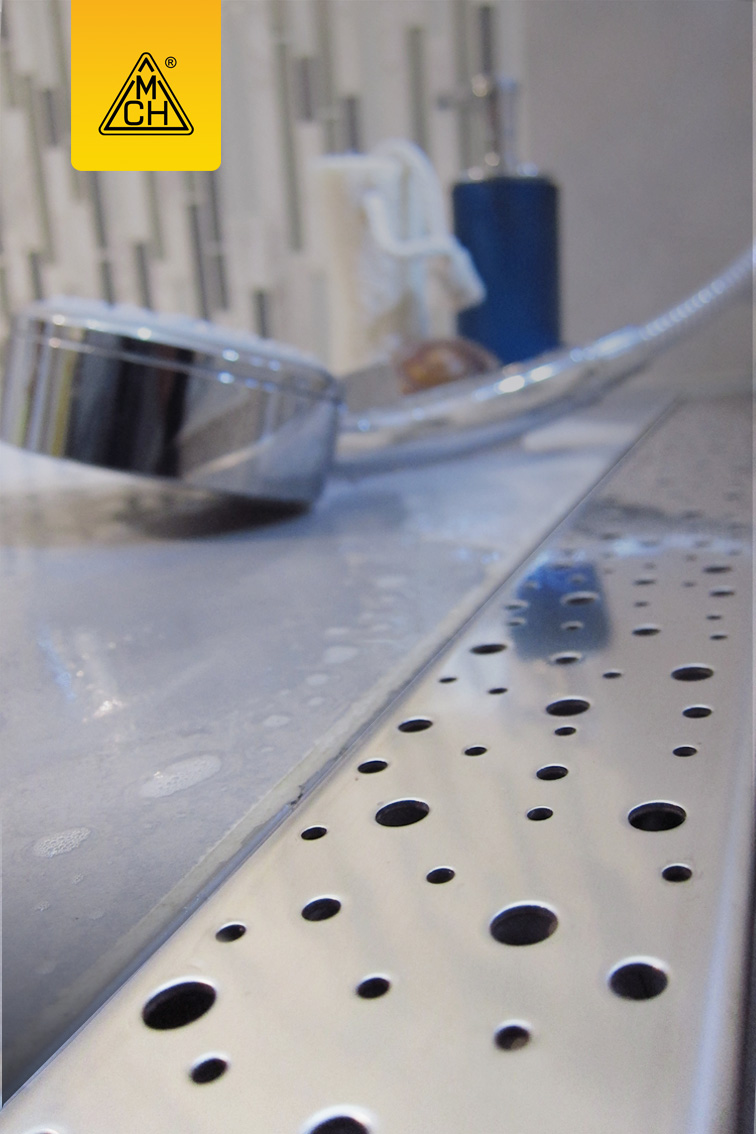 Душевой лоток 105 см Creto Points CRE-1050 PN-50 с решеткой, хром