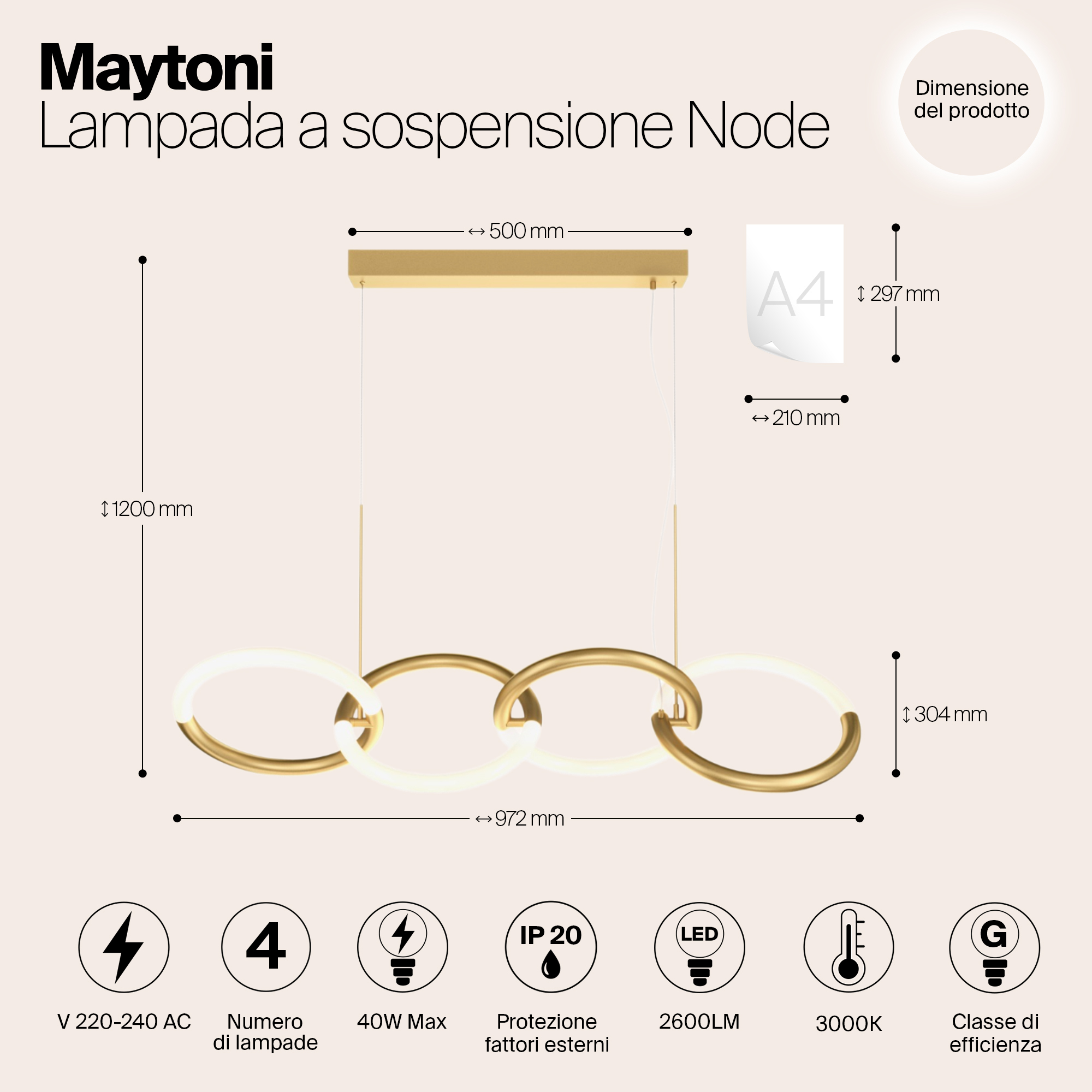Подвесной светильник Maytoni MOD165PL-L40G3K