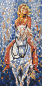 Керамогранит Декоративное панно MDetails Galloping Girl (набор из 4шт. 60x120) 120x240