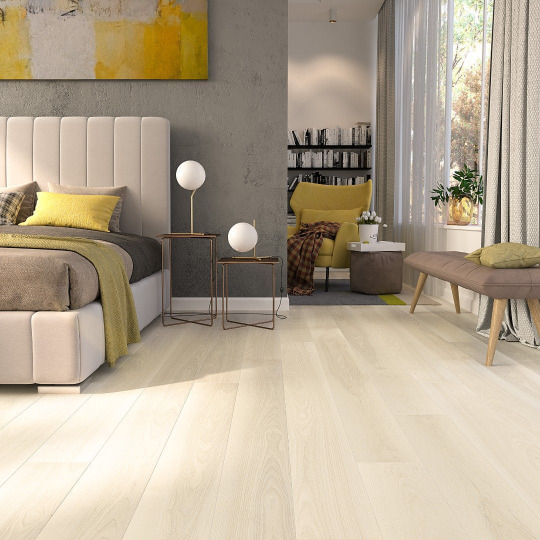 Паркетная доска ESTA 1 Strip 21072 Ash Elegant Frost Ivory Pores brushed matt 2B 14(3)x180x1800-2390