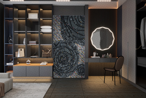 Керамогранит Декоративное панно MDetails Pixel Spirals (набор из 4шт. 60x120) 120x240