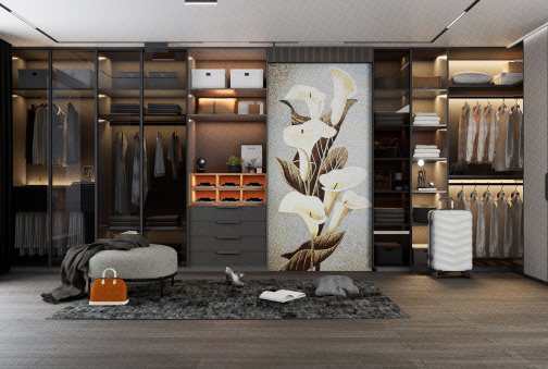 Керамогранит Декоративное панно MDetails Moon Lily (набор из 4шт. 60x120) 120x240