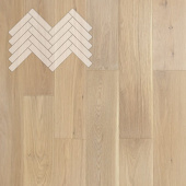 Паркет Елка Английская Lab Arte Angle Дуб Селект Чегет белый лак 500х110х14/3