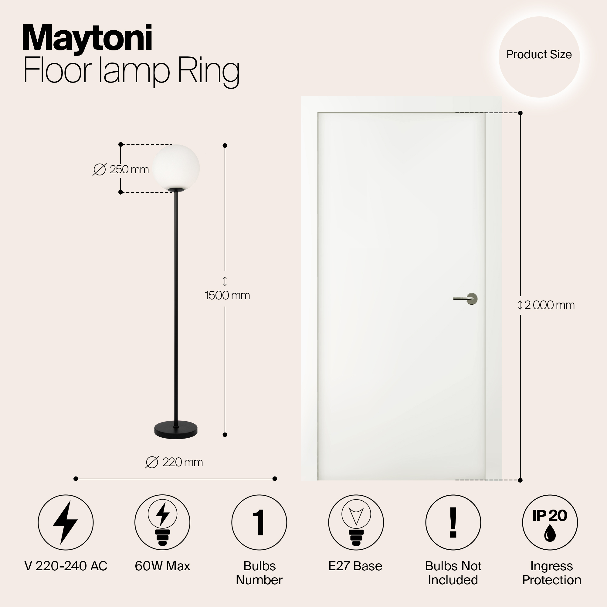 Напольный светильник (торшер) Maytoni MOD013FL-01B