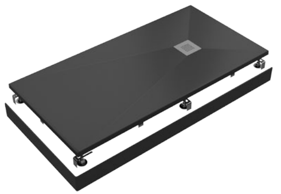 Душевой поддон Creto Ares 160x80 прямоугольный, черный