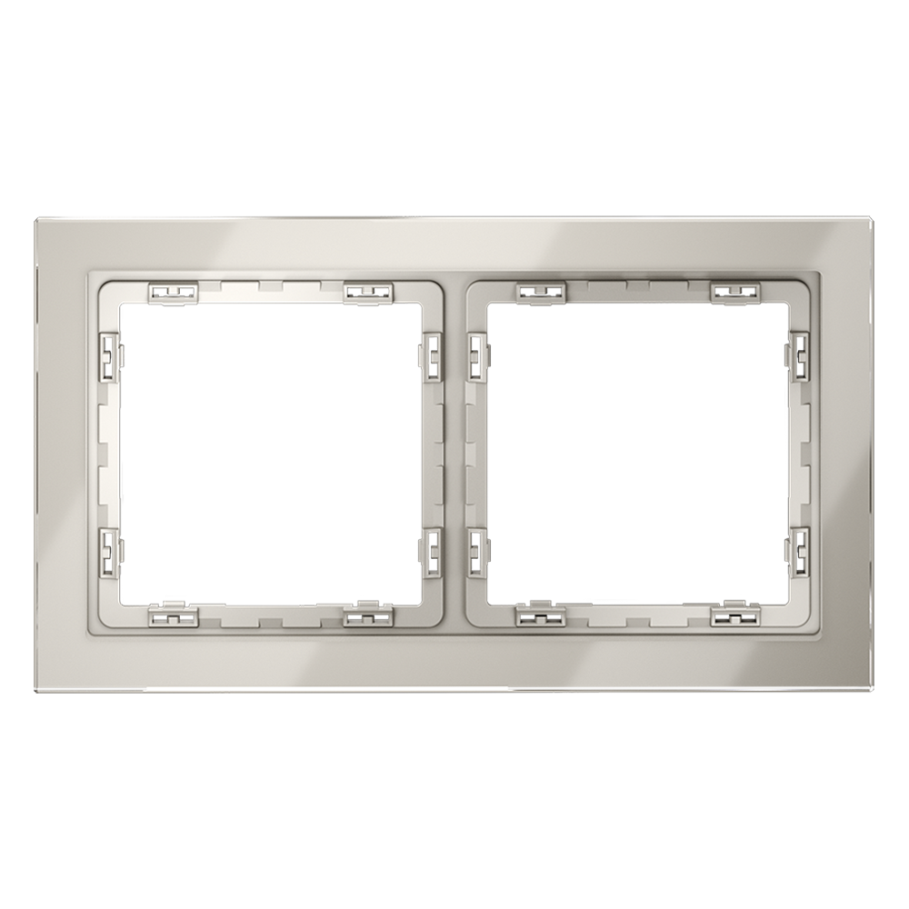 Рамка стеклянная VOLTUM S70 на 2 поста, (кашемир, стекло)