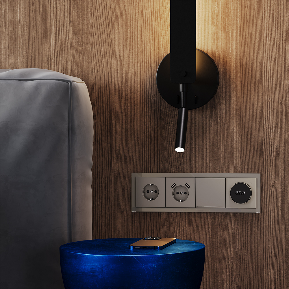 Рамка стеклянная VOLTUM S70 на 4 поста, (шелк, стекло)