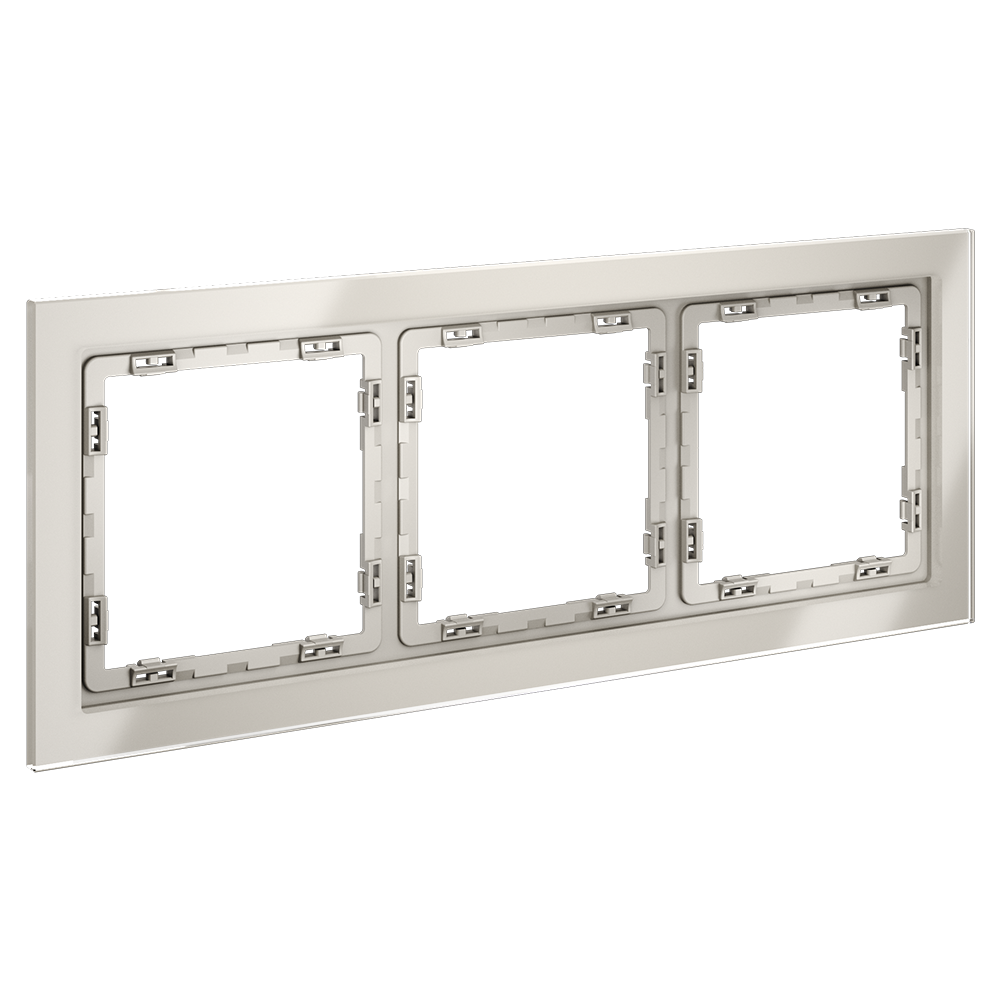 Рамка стеклянная VOLTUM S70 на 3 поста, (кашемир, стекло)