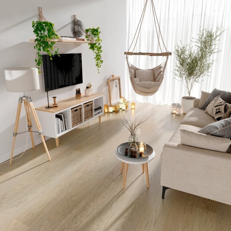 Паркетная доска ESTA 1 Strip Nova 16005 Oak Elite Sandstone brushed matt 5% gloss NB 2200 x 204 x 14мм