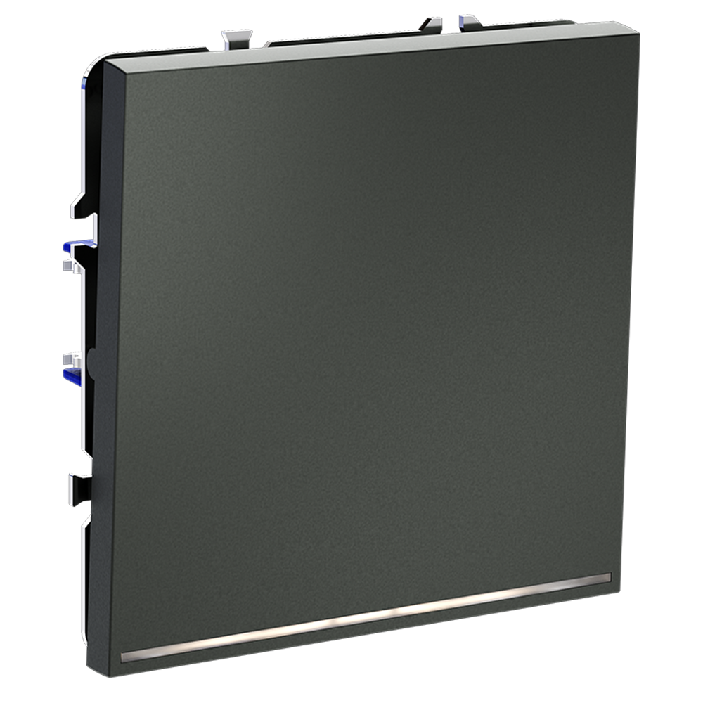 Выключатель встраиваемый VOLTUM S70 одноклавишный с подсветкой 10А, (титан)