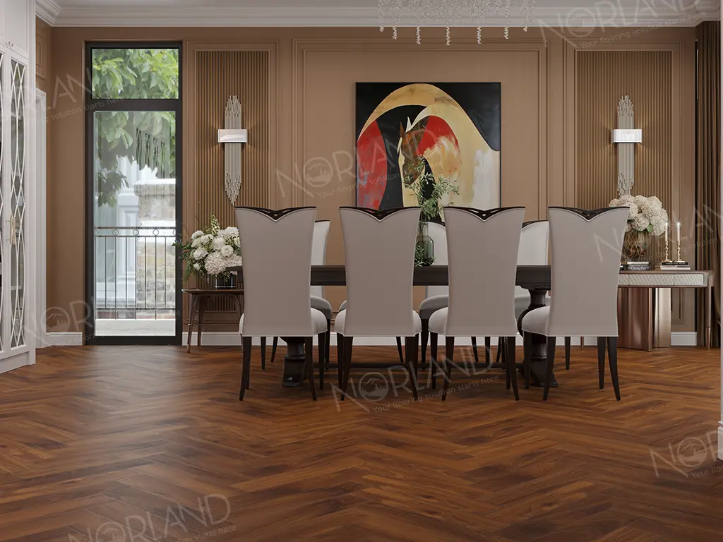 Ламинат Norland Herringbone Elegant Strong Орех Кипр LF304-19