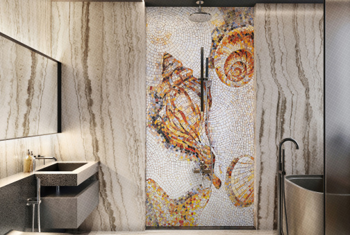 Керамогранит Декоративное панно MDetails Seashell (набор из 4шт. 60x120) 120x240