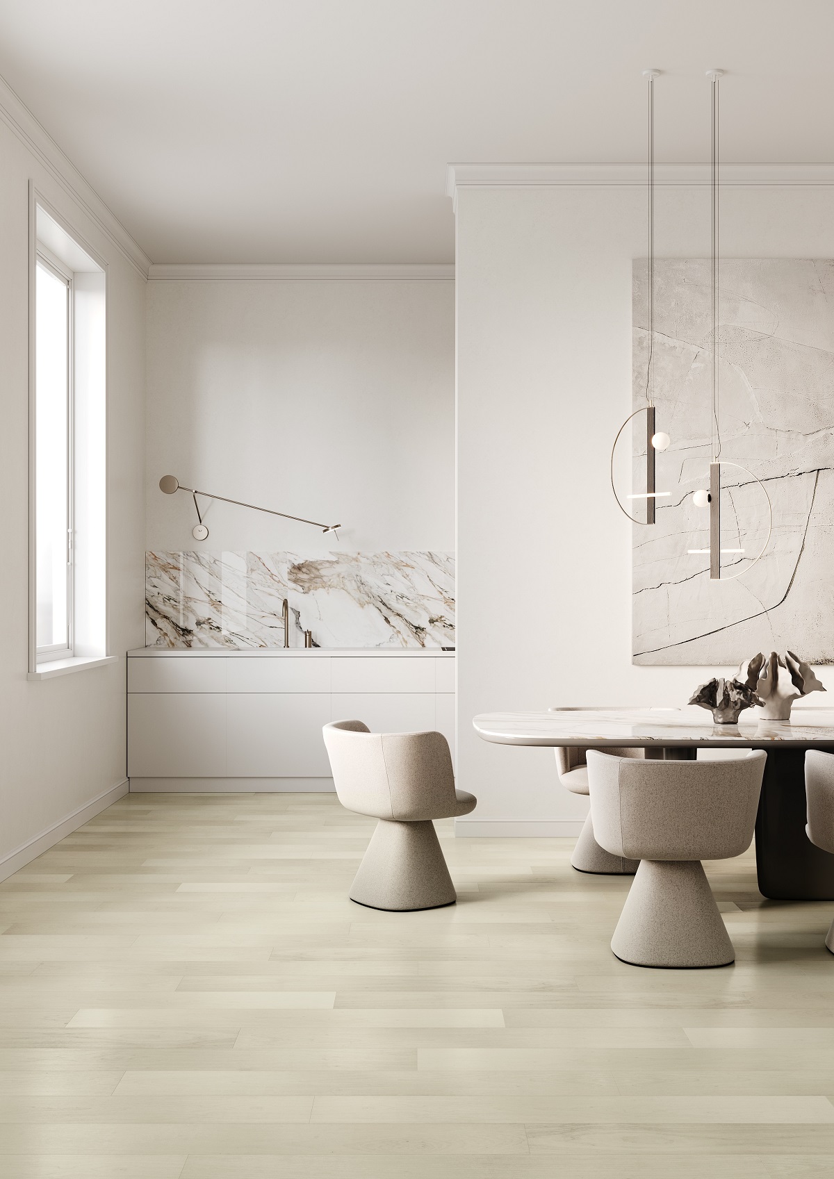 Кварцевый паркет Quartz Parquet Классик 5/0,6 мм Клён Американский Белый 400-56