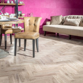 Coswick Английская ёлка 3-х слойная T&G шип-паз (90°) Серый кашемир 1174-4251-20