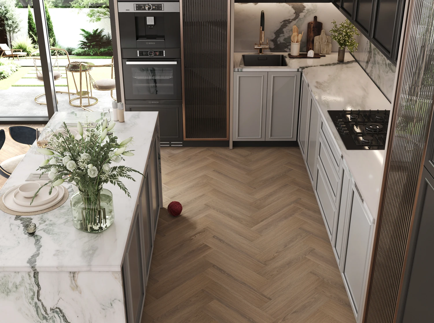 SWF каменный ламинат My Step Стоун Елка (Stone Herringbone) MS8418