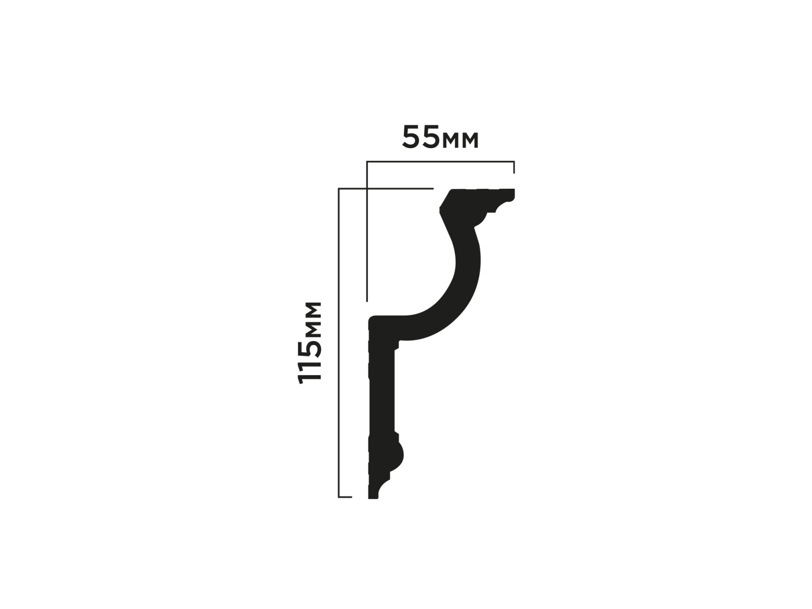 Карниз HIWOOD A127 115 × 55 × 2000 мм