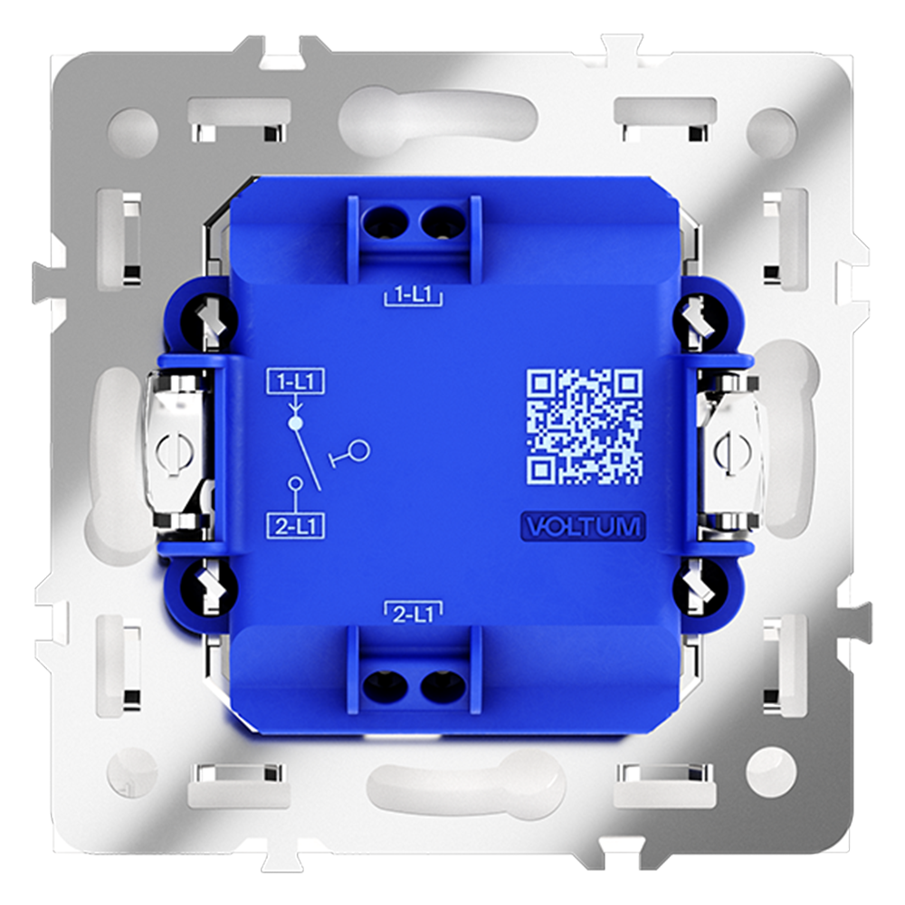 Выключатель встраиваемый VOLTUM S70 одноклавишный 10А, (белый матовый)