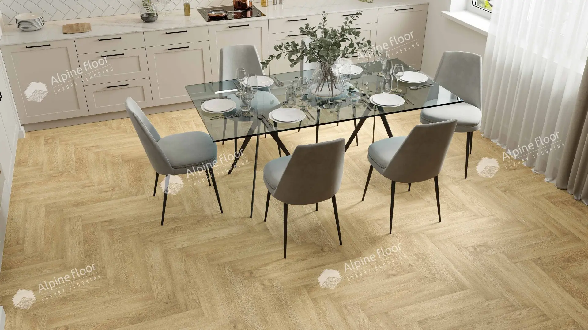 SPC Ламинат Alpine Floor SPC Light Parquet ЕСО 13-3AB Дуб Ваниль Селект 4V 43кл