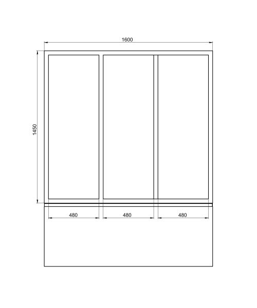 Шторка на ванну Creto Avalon 6.0 160х145 см трёхстворчатая