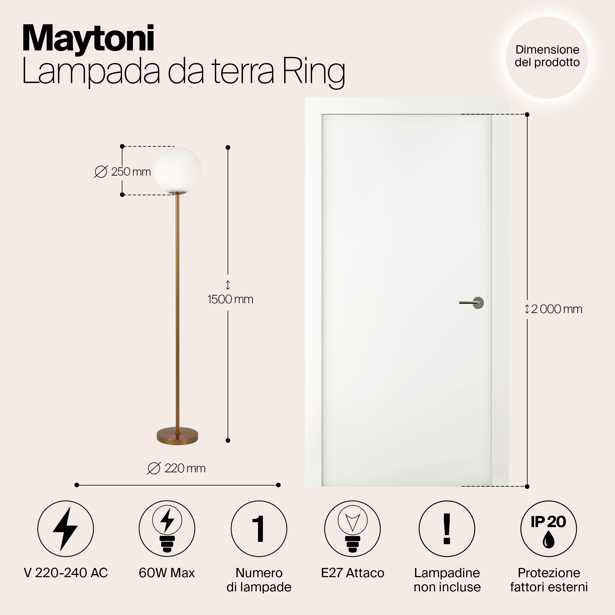Напольный светильник (торшер) Maytoni MOD013FL-01BS