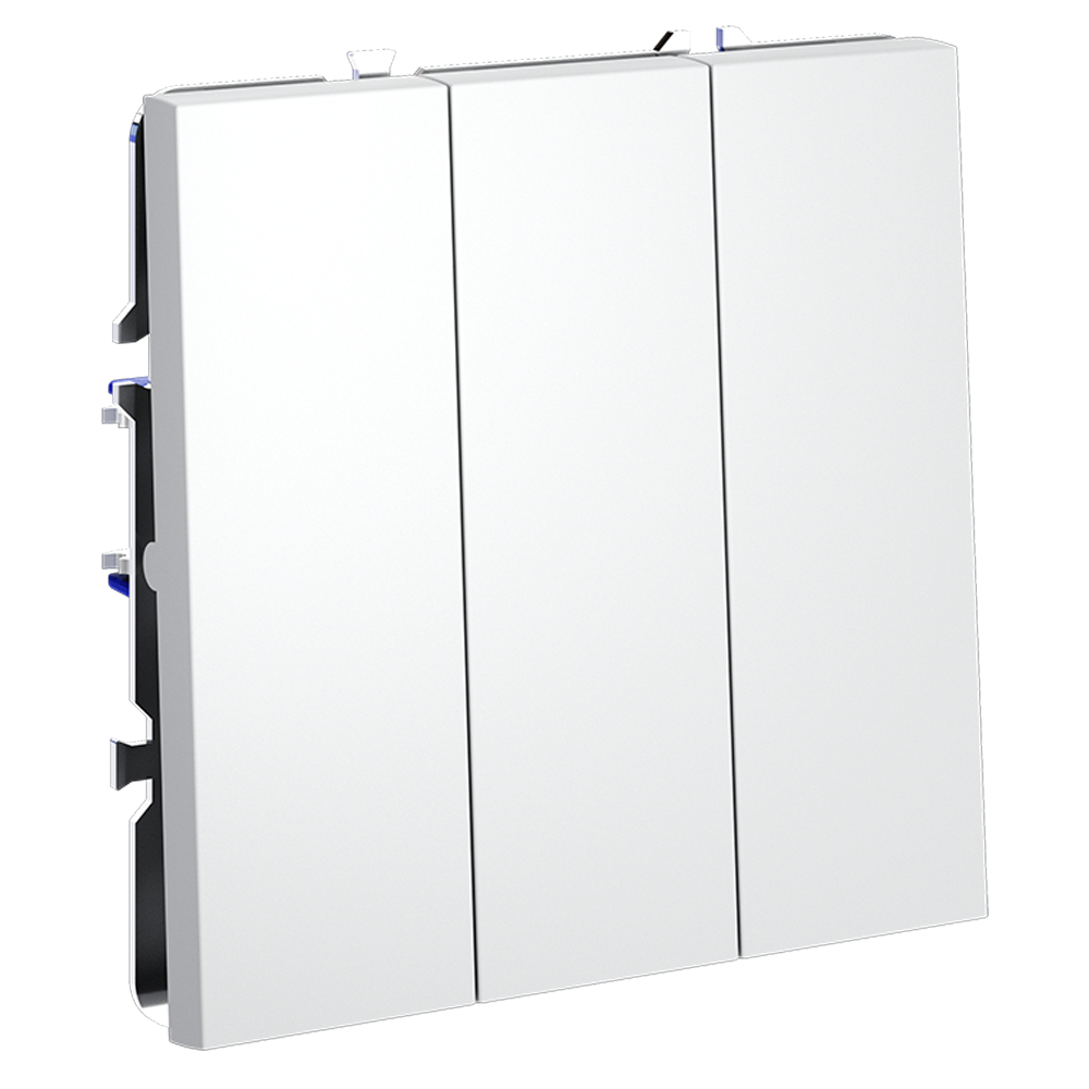 Выключатель встраиваемый VOLTUM S70 трехклавишный 10А, (белый матовый)