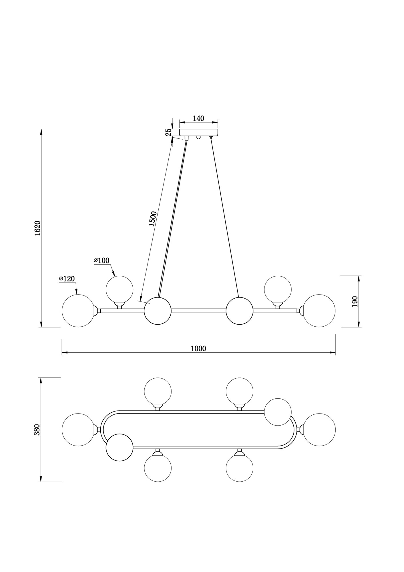 Подвесной светильник Freya FR5222PL-08B