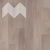 Паркет Елка Французская Lab Arte Chevron Дуб Натур Чегет белый лак 600/510х90х14/3/45°