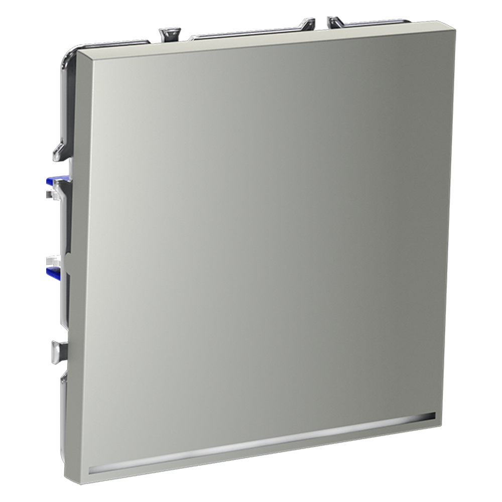 Проходной переключатель встраиваемый VOLTUM S70 одноклавишный с подсветкой 10А, (сталь)