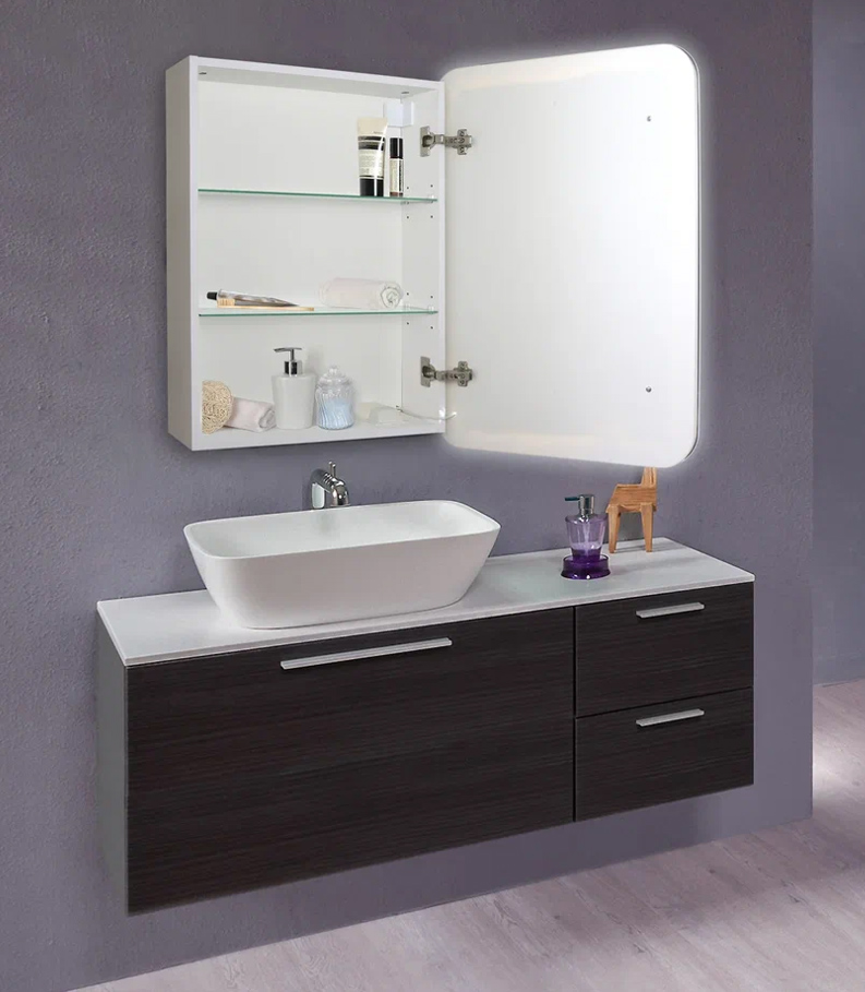 Зеркальный шкаф Creto Zoe 60х80 с LED подсветкой 16-602800Z