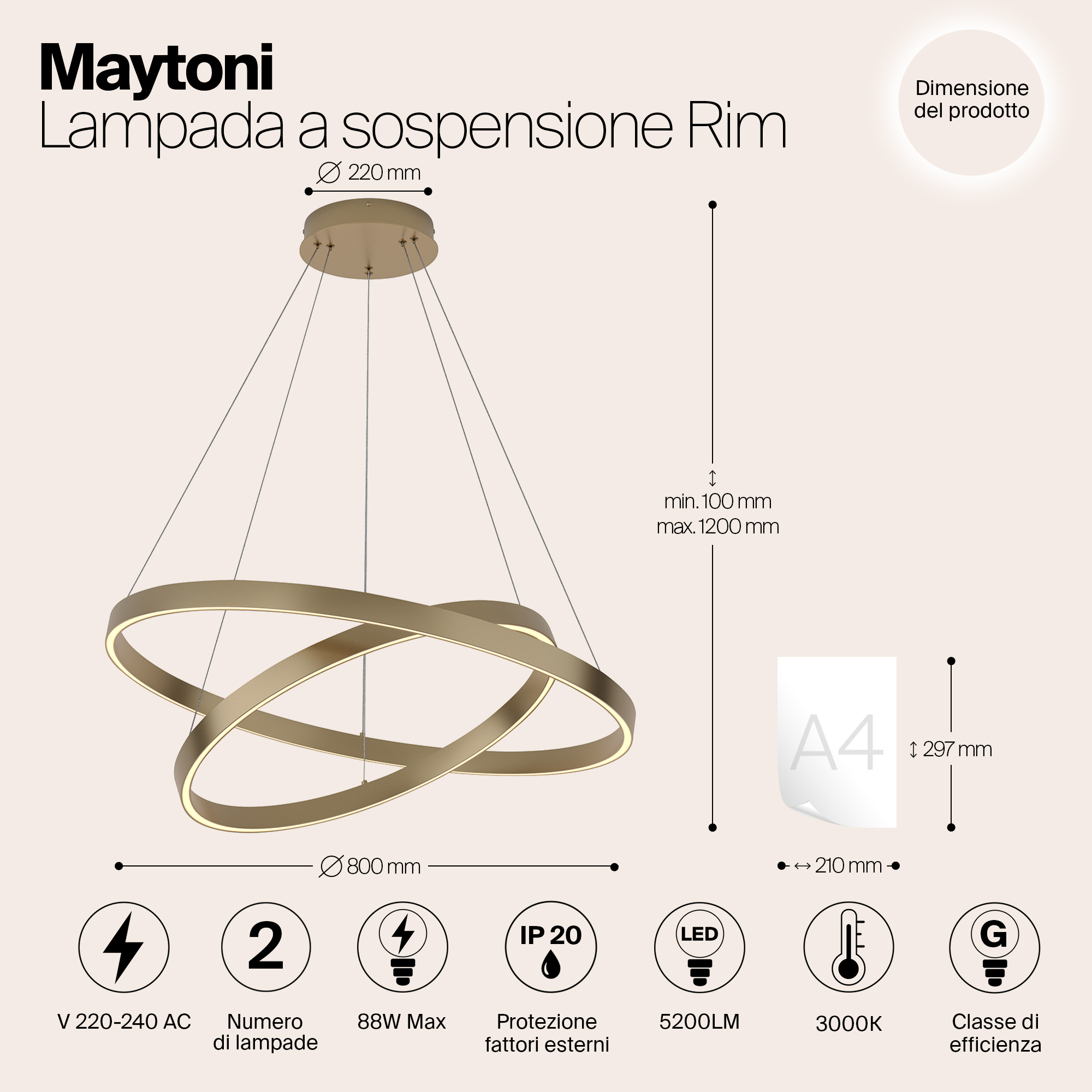 Подвесной светильник Maytoni MOD058PL-L74BS4K