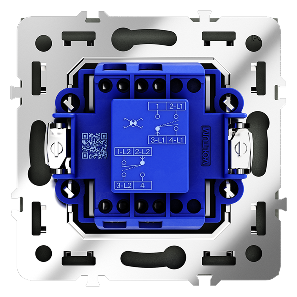 Перекрестный переключатель встраиваемый VOLTUM S70 одноклавишный 10А, (графит)