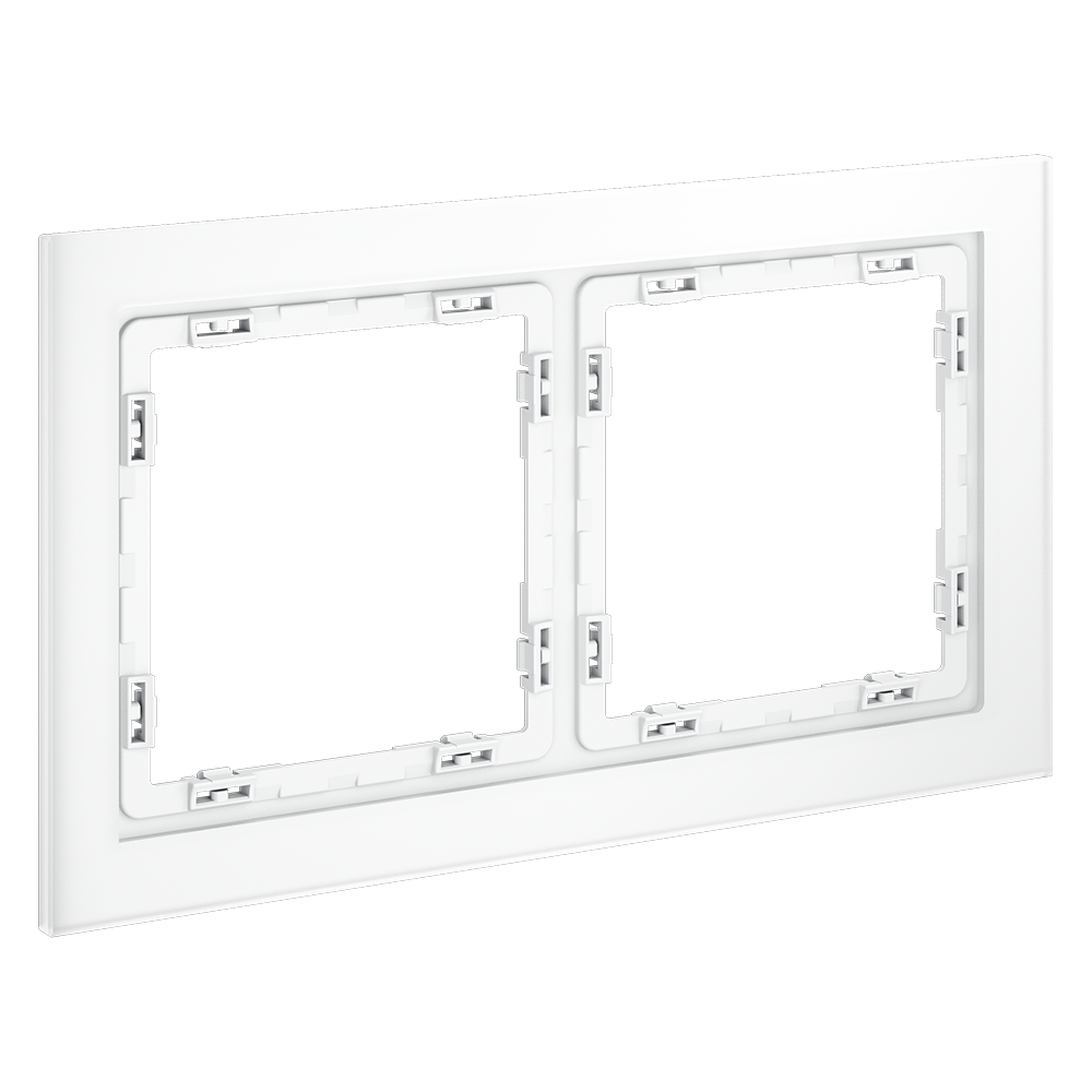 Рамка стеклянная VOLTUM S70 на 2 поста, (белый,матовый,стекло)