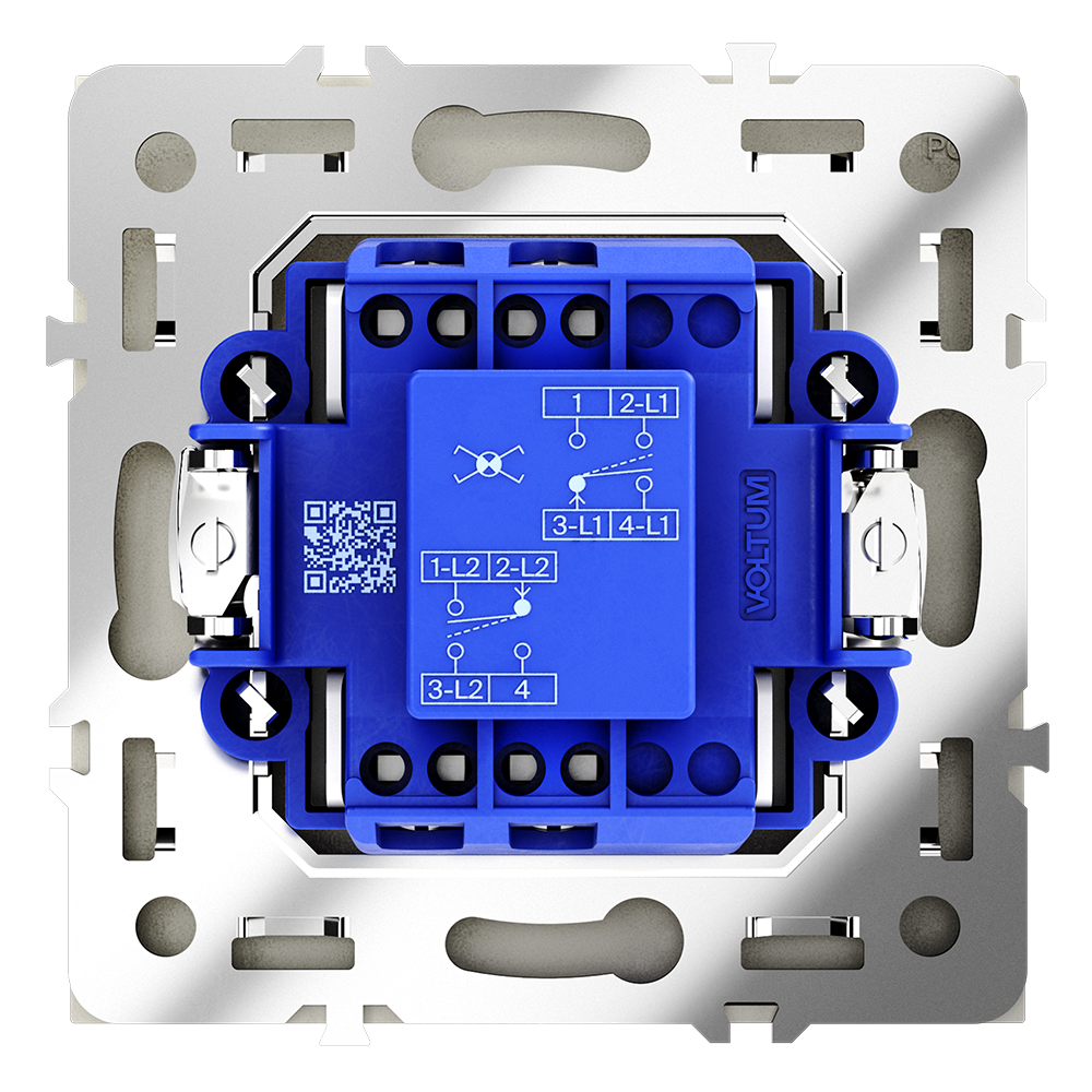 Перекрестный переключатель встраиваемый VOLTUM S70 одноклавишный 10А, (шелк)