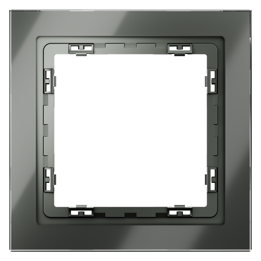 Рамка стеклянная VOLTUM S70 на 1 пост, (титан, стекло)