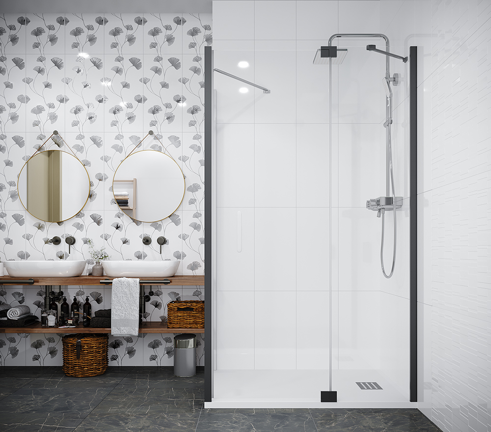 Душевая дверь Creto Tenta 123-WTW-90-C-CH-8 стекло прозрачное EASY CLEAN профиль хром, 90х200 см