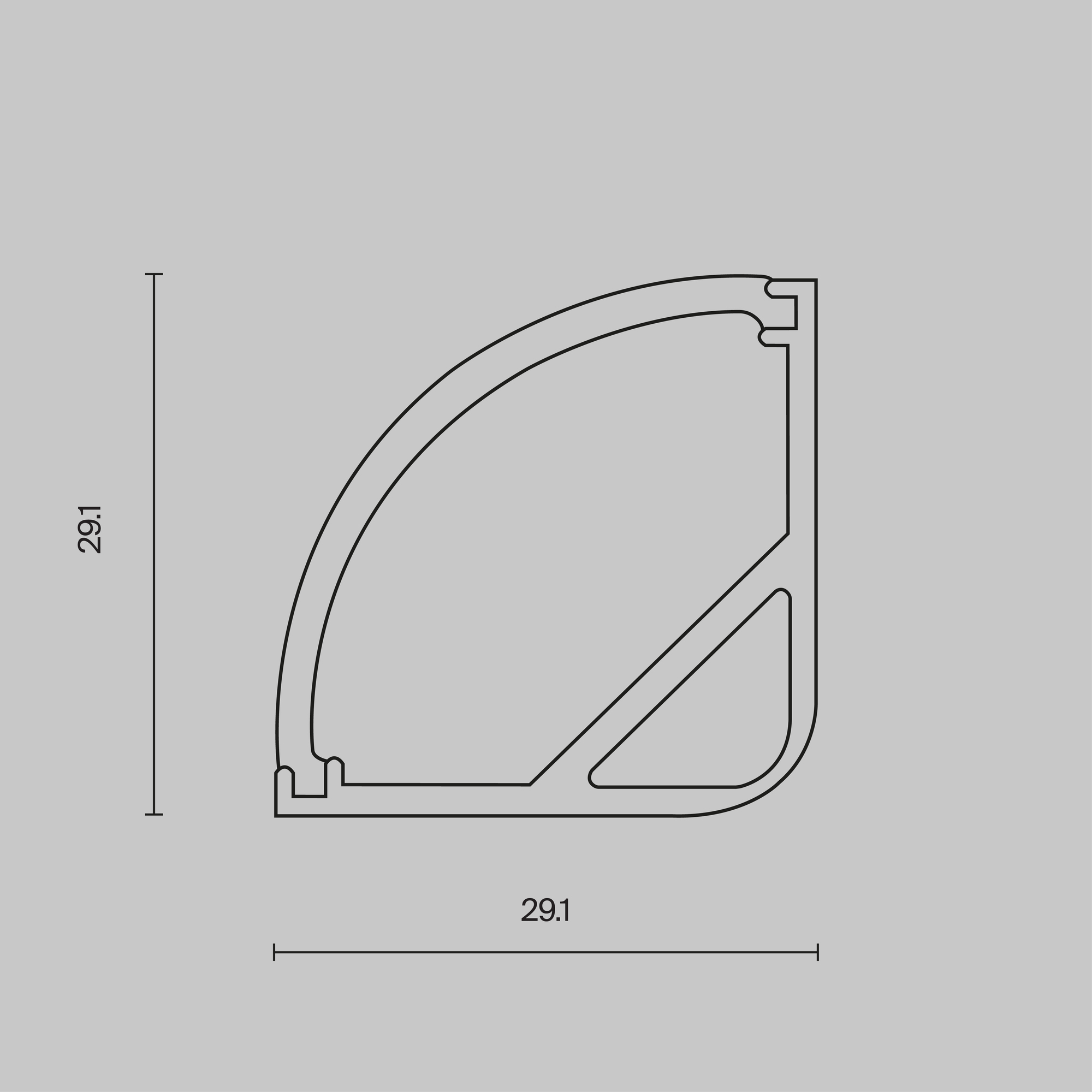 Профиль Led Strip ALM-3030B-S-2M