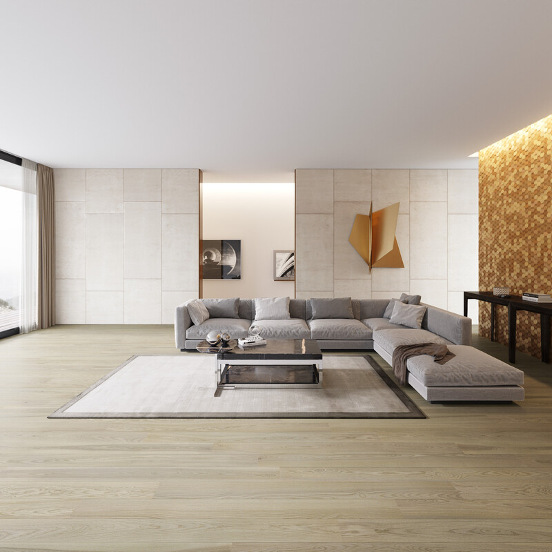 Паркетная доска ESTA 1 Strip 21074 Ash Elegant Sandstone Original brushed matt 2B 14(3)x160x1800-2390