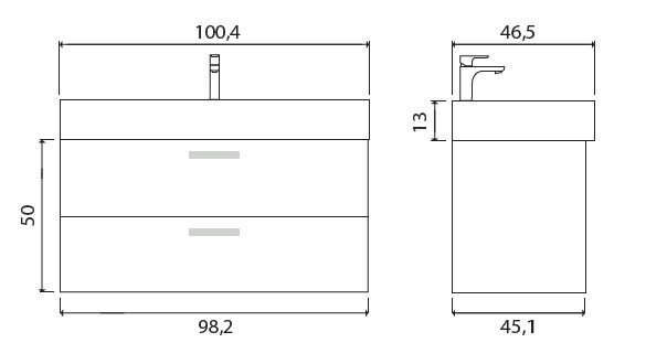 Тумба под раковину Creto Tivoli Bamenda 100