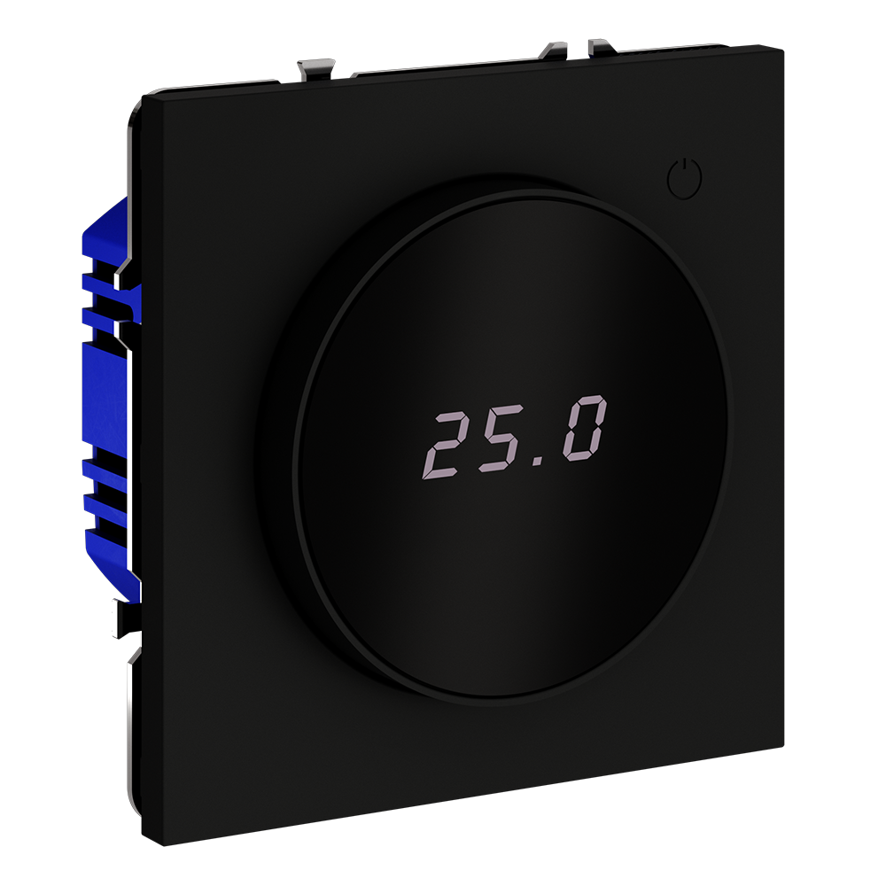 Терморегулятор электронный VOLTUM S70 с индикацией и датчиком, для теплого пола, (черный матовый)