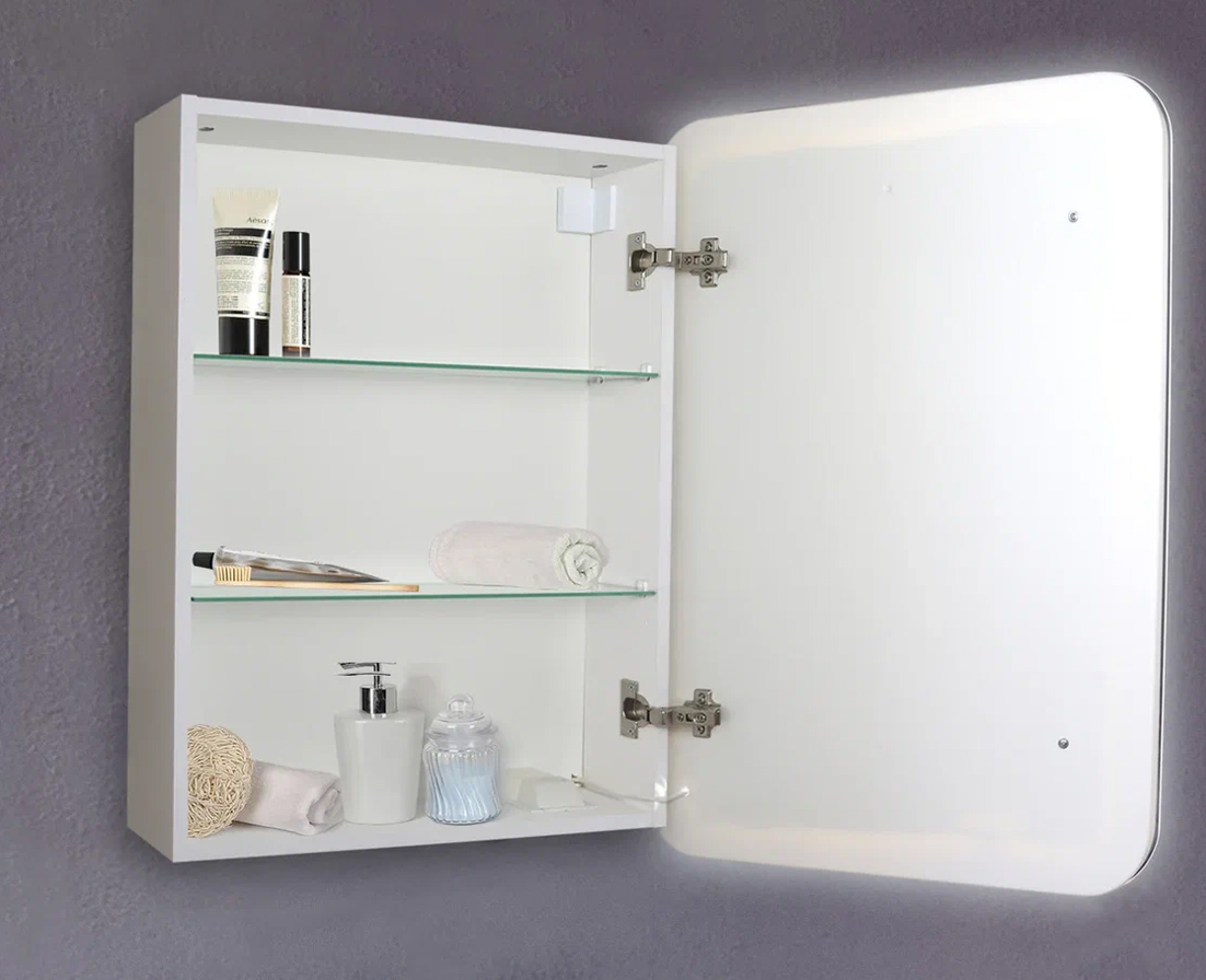 Зеркальный шкаф Creto Zoe 60х80 с LED подсветкой 16-602800Z