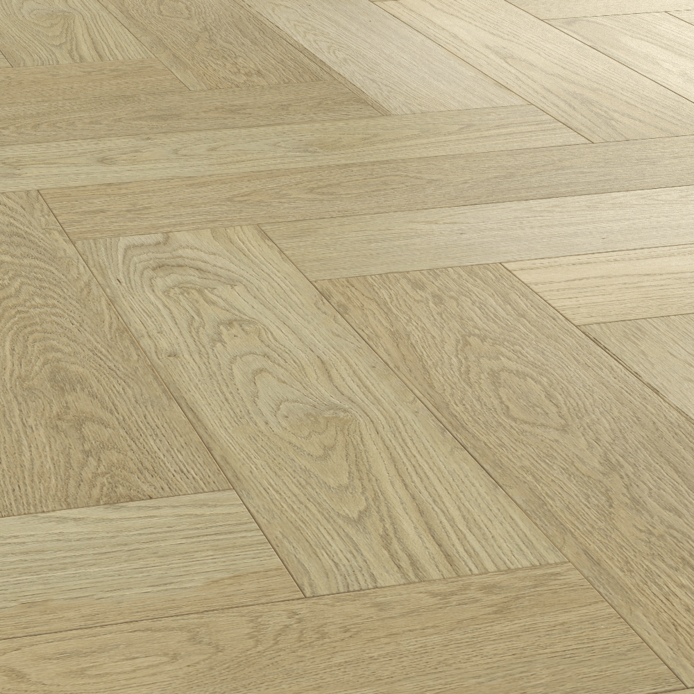 Паркет Елка Английская Royal Parket 490х125х13мм Дуб Натур Брайт лак