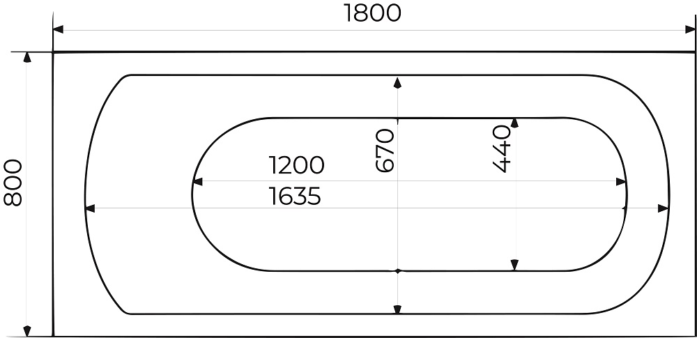 Акриловая ванна Creto Scala 180x80