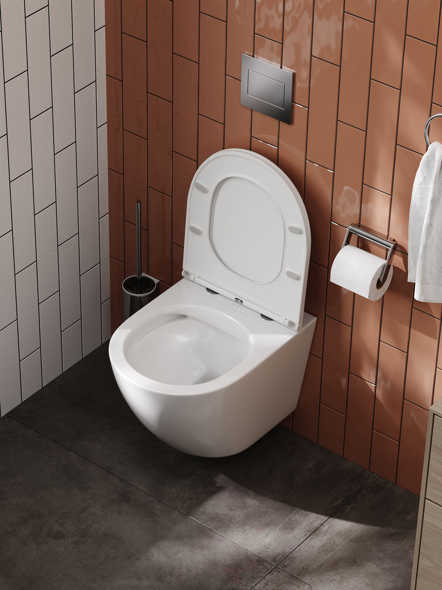 Унитаз подвесной безободковый Creto Cer C5 1005-005Cer-С5W с крышкой-сиденьем микролифт, белый
