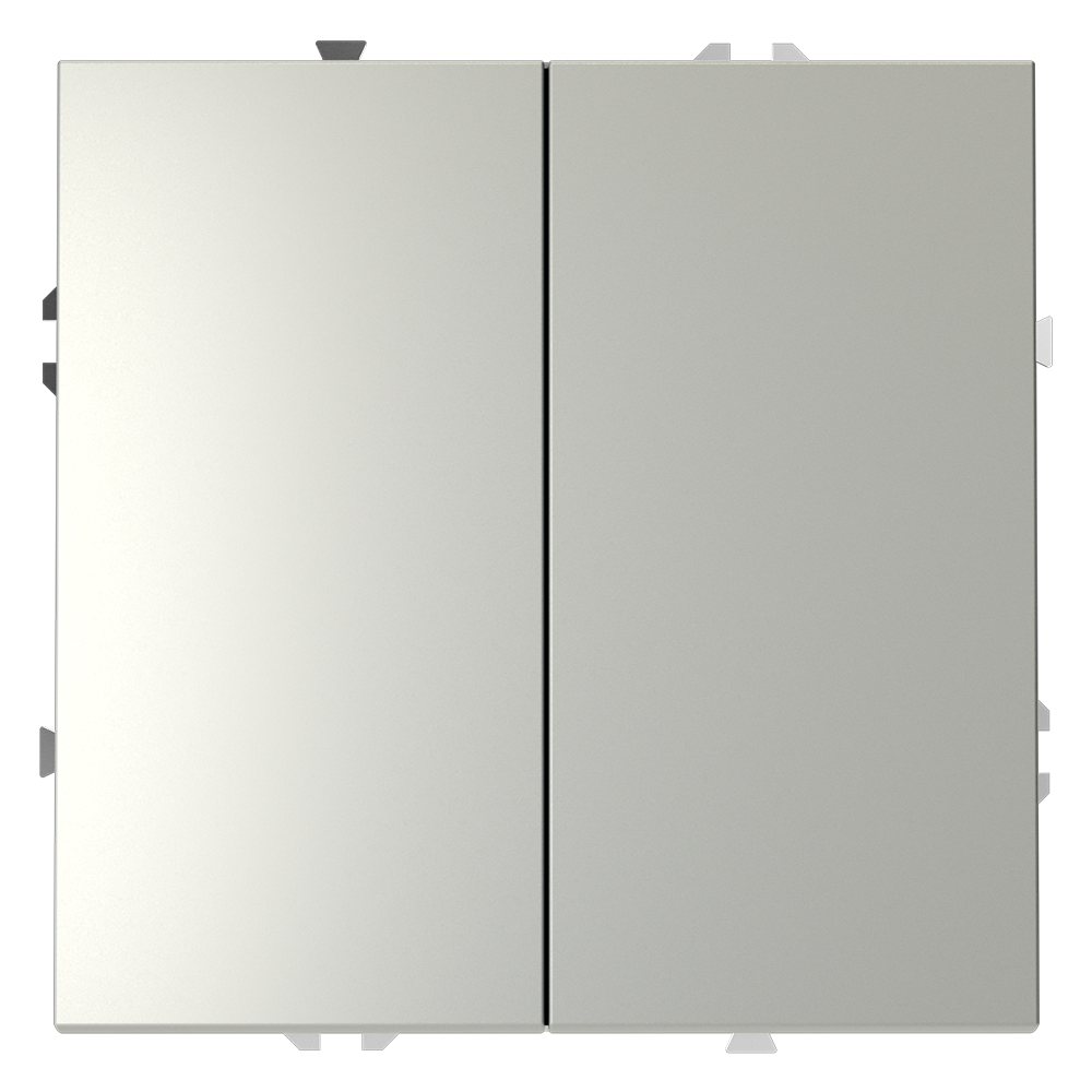 Выключатель встраиваемый VOLTUM S70 двухклавишный 10А, (сталь)