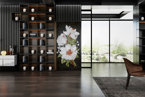 Керамогранит Декоративное панно MDetails Magnolia Bloom (набор из 4шт. 60x120) 120x240