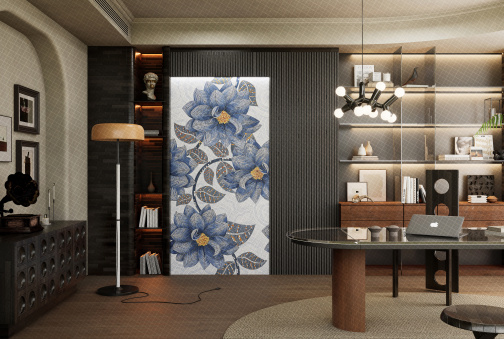 Керамогранит Декоративное панно MDetails Indigo Bloom (набор из 4шт. 60x120) 120x240